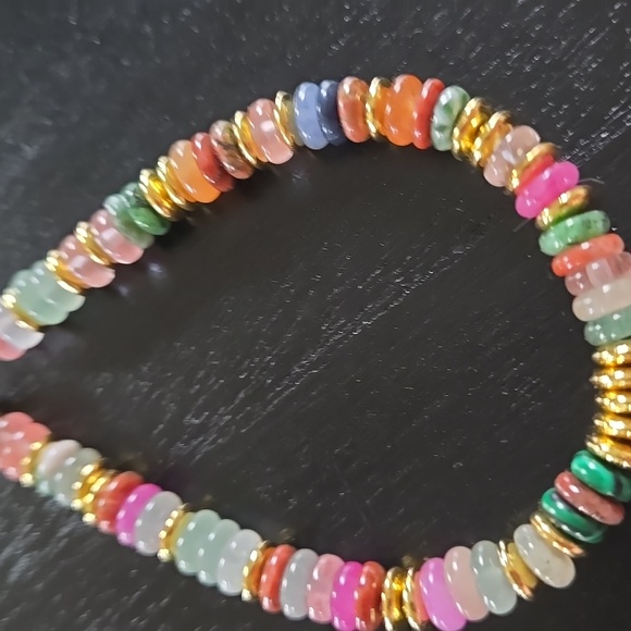 Moda International Multicolor Beaded Genuine Stone Bracelet - Picture 3 of 6